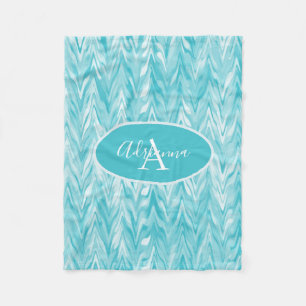 Blau und Weiß Zigzag Fleecedecke