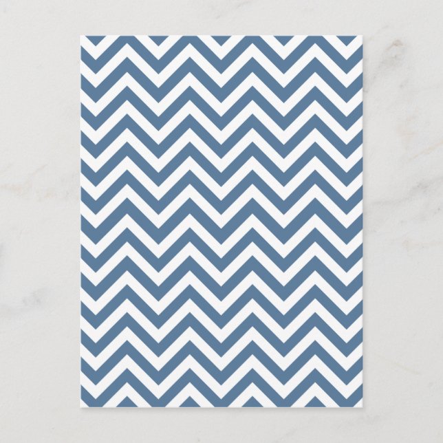 Blau und Weiß Zigzag Muster Postkarte (Vorderseite)