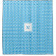 Blau und weiße große Punkte Mit Monogramm Duschvorhang (Vorderseite)