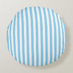 Blau- und weiße Streifen mittlerer Größe Rundes Kissen<br><div class="desc">Blau-weiße Streifen mittlerer Größe,  schlicht,  aber elegant</div>