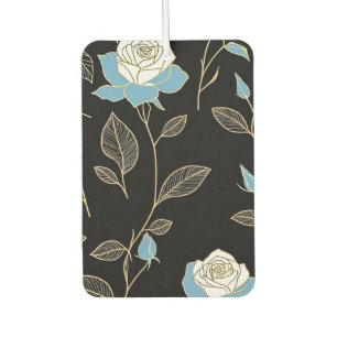 Blau- und Weißrosen mit Goldbesatz Autolufterfrischer