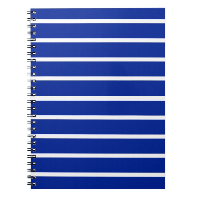 Blau- und Weißstreifen-Design Notizblock (Vorderseite)