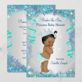 Blau unter dem Meer Princess Baby Dusche Ethnisch Einladung