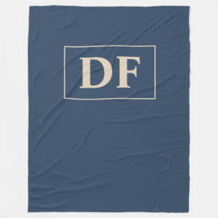 Blau/Vanilla Mit Monogramm Fleecedecke