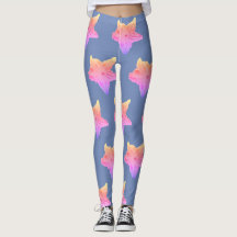 Blau verblaßt Gurken-Blumen-Leggings