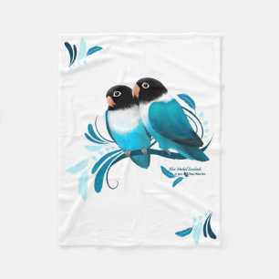 Blau verdeckte Lovebirds-Decke Fleecedecke