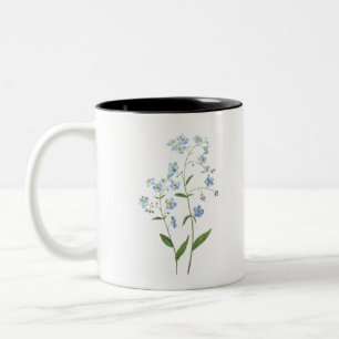 blau vergessen mich nicht Blume 2021 Aquarell Zweifarbige Tasse