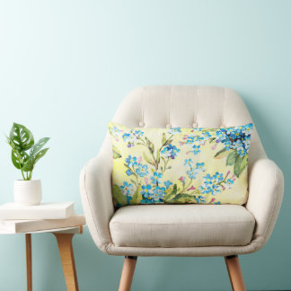 Blau Vergiss mich nicht Blume Aquarell Lendenkissen