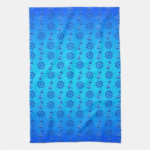 Blau versendet Rad und Anker Küchentuch