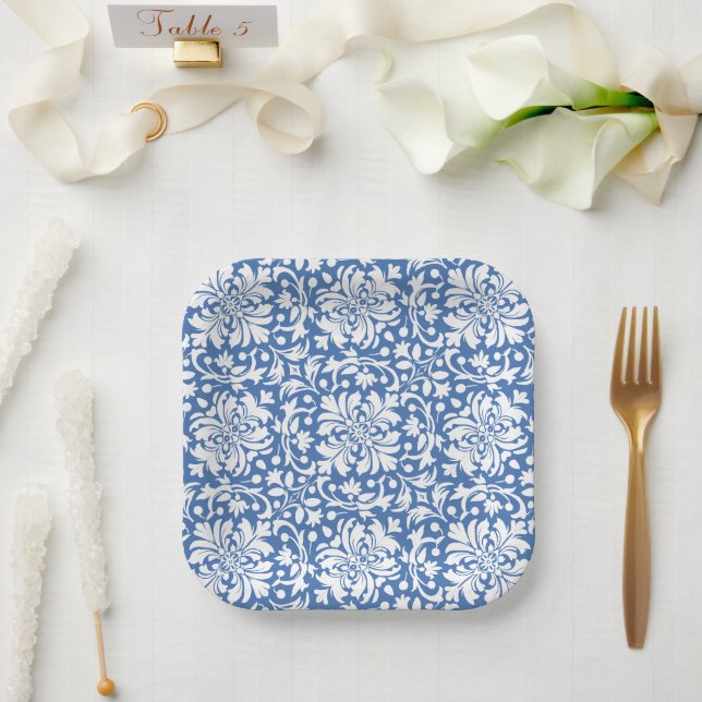 Blau-Verzierte Damaskus-Tile Pappteller (Hochzeit)