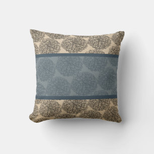 Blau Vintag Zinnia Pillow Kissen