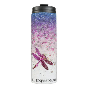 *~* Blau-Violetter Glitter-Libelle Mädchenhaft Thermosbecher