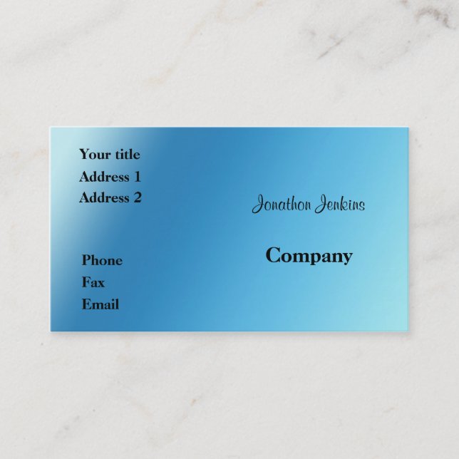 Blau Visitenkarte (Vorderseite)