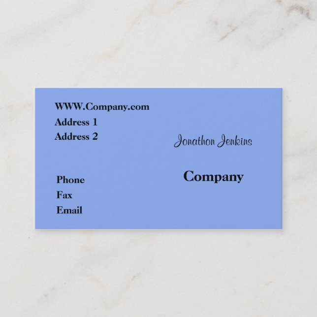 Blau Visitenkarte (Vorderseite)