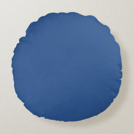 Blau (Vollfarbe) Rundes Kissen