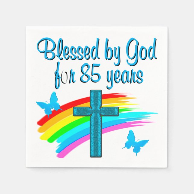 BLAU VON GOTT FÜR 85 JAHRE BLAUER CROSS DESIGN SERVIETTE (Vorderseite)