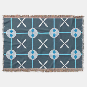 Blau-weiß abstraktes geometrisches Muster Decke