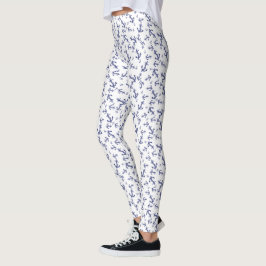 Blau-Weiß-Ankermuster Leggings