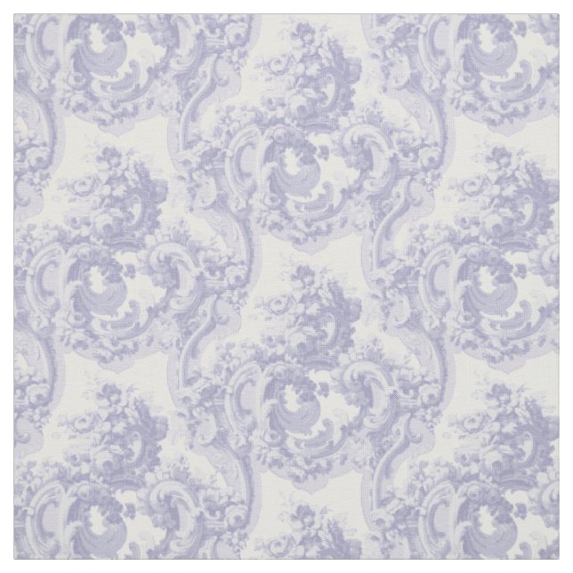Blau-Weiß-Barock-Rokoko Louis XV Muster Stoff (Muster)