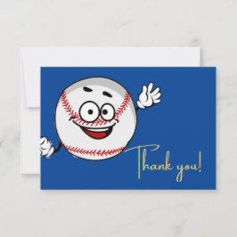 Blau-weiß-blaues Gesichtsbaseball Dankeskarte