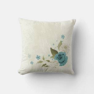Blau-Weiß-Blume Kissen