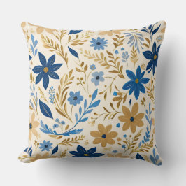Blau-Weiß-Blumen Kissen