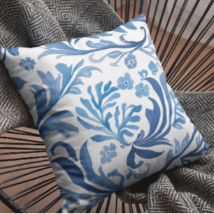 Blau-Weiß-Blumendesign   Chinoiserie Pattern Kissen