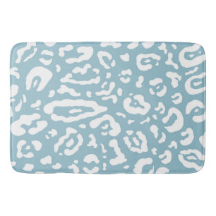 Blau & Weiß Chic Gepard Leopard Animal Print   Badematte
