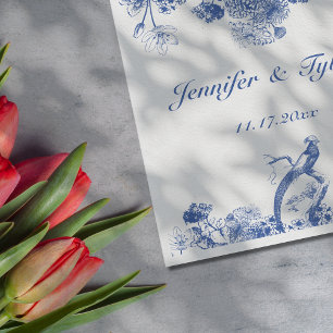 Blau-Weiß-China Muster mit Bird Serviette