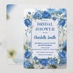 Blau-Weiß Chinoiserie Antik Brautparty Save The Date