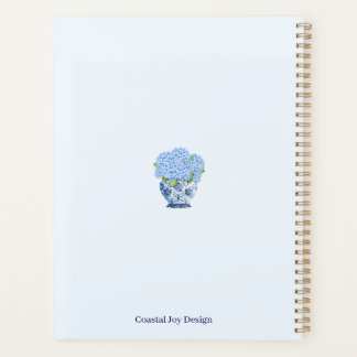 Blau-Weiß-Chinoiserie-Blumen Nantucket-Notizbuch Planer