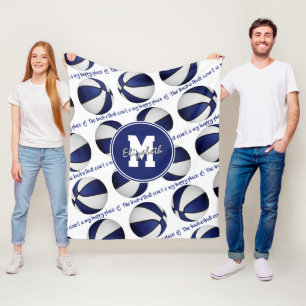 Blau weiß Der Basketballplatz ist mein glücklich Fleecedecke
