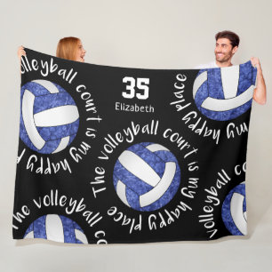 blau weiß der Volleyballplatz ist mein glücklicher Fleecedecke