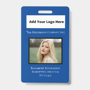 Blau Weiß Foto Logo Barcode Mitarbeiter Ausweis