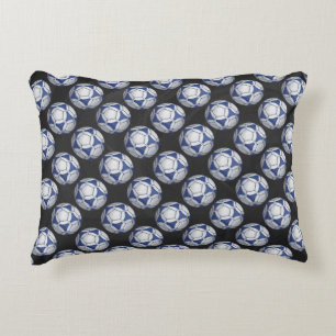 Blau-Weiß-Futbal-Muster Zierkissen