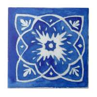 Blau & Weiß Gemustertes Mittelmeer