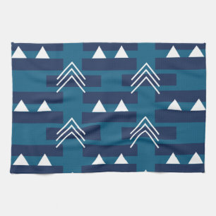 Blau-Weiß geometrisches Muster moderne Dekoration Geschirrtuch