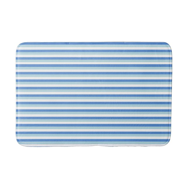 Blau-Weiß-Gestreift Badematte (Vorderseite)