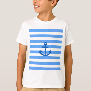 Blau-weiß gestreift mit Anker T-Shirt