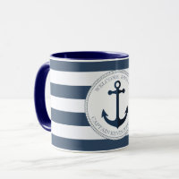 Blau-weiß gestreift mit personalisiertem Anker