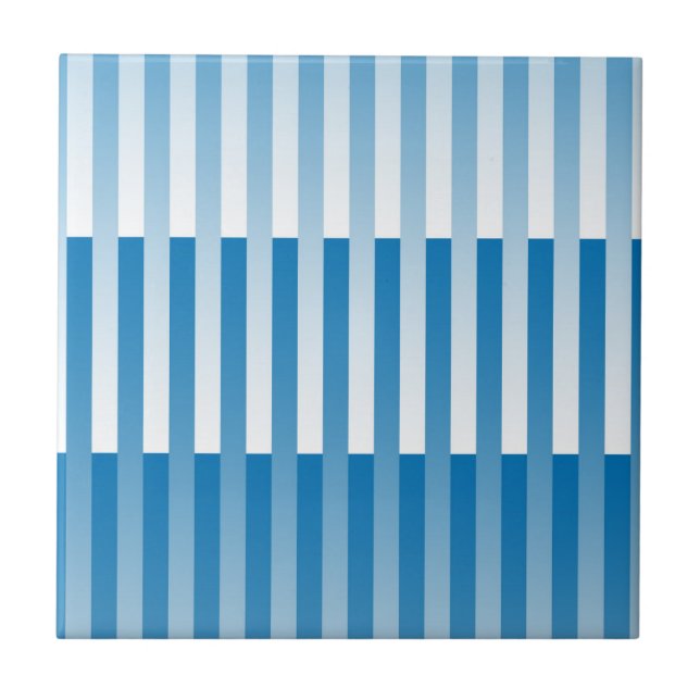 Blau-weiß gestreiftes Muster Fliese (Vorderseite)