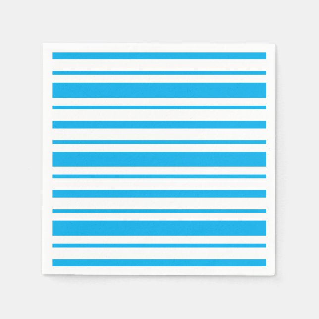 Blau-weiß gestreiftes Muster Serviette (Vorderseite)