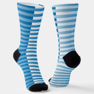 Blau-weiß gestreiftes Muster Socken