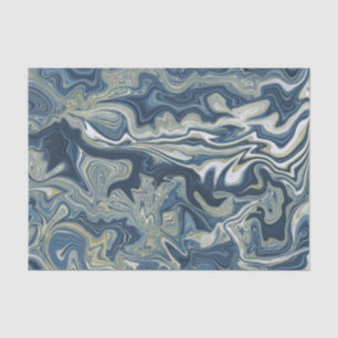 Blau Weiß Gold Chic Swirl Moderne Hochzeit Seidenpapier