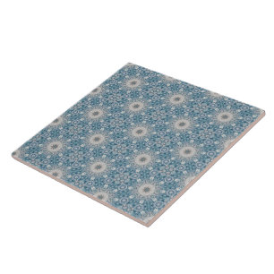 Blau Weiß Grau Delfter Fliesen Kaleidoskop-Muster 