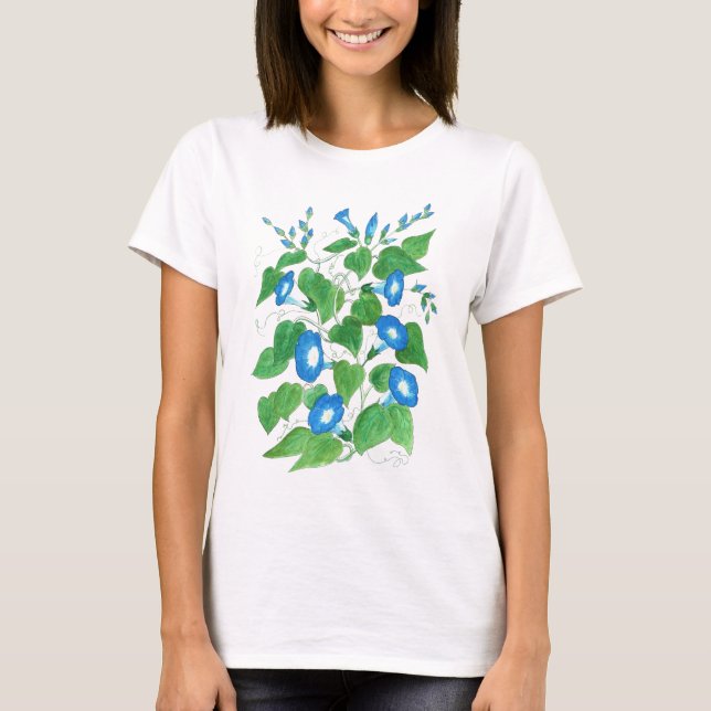 Blau, Weiß, Grün, T - Shirt der Damen und Herren,  (Vorderseite)