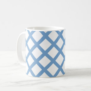 Blau Weiß Harlekin Diamant Streifen Muster Kaffeetasse