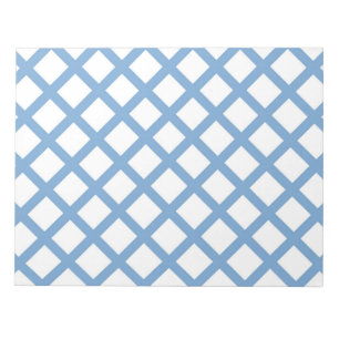Blau Weiß Harlekin Diamant Streifen Muster Notizblock