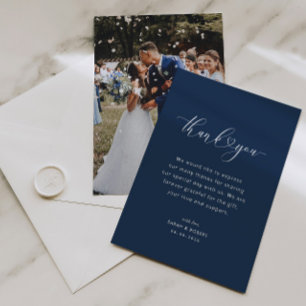 Blau-Weiß Hochzeit Dankeschön Karte