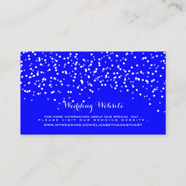 Blau-Weiß-Hochzeitskonfetti-Muster Begleitkarte (Vorderseite)